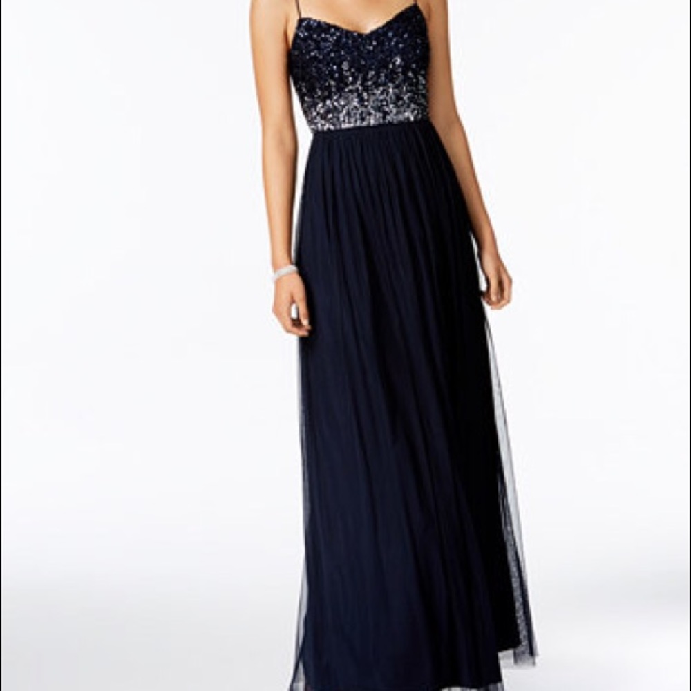 Adrianna Papell Sequined Tulle Gown